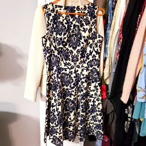 Navy and cream dress